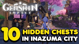 10 Hidden Treasure Chests In Inazuma City  Genshin Impact [upl. by Megdal]