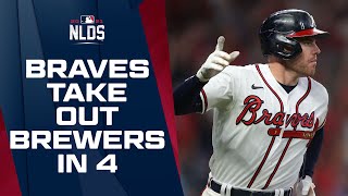 Braves upset Brewers in 4 games to start out NL Postseason matchups  NLDS Game Highlights [upl. by Yaf]