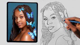 HOW TO DRAW a Face FREEHAND Portrait Tutorial [upl. by Donaldson470]