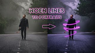 Neon Glow Lines Effect around Person  Photoshop glow effect around person  Photoshop Tutorials [upl. by Hedy]