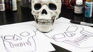 How To Draw A Skull for kids [upl. by Nimzzaj]