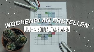 WOCHENPLAN ERSTELLEN  Uni  amp Schulalltag organisieren  Lorena [upl. by Estele]