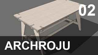 SketchUp  Modelowanie stołu  Tutorial 02 [upl. by Voltmer]