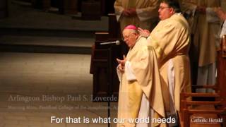 Arlington Bishop Paul S Loverde celebrates Mass at Josephinum [upl. by Nylavad]