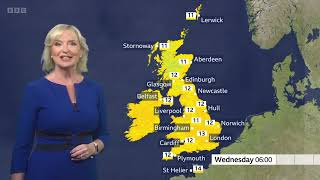 Carol Kirkwood weather forecast for the UK BBC August 6th 2024 [upl. by Rotman]