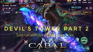 Cabal Mobile PHVN  Devil’s Tower Part 2 Solo run with durational accessories [upl. by Lovash]