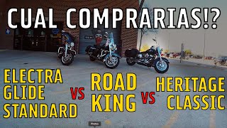 CUAL HarleyDavidson COMPRAR Electra Glide vs Road King vs Heritage [upl. by Arvell]