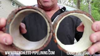 Trenchless Sewer Pipe Lining Company Pinecrest Kendall Coral Gables Palmetto Bay  how it works [upl. by Ainat]