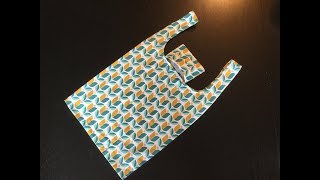 MAKE A TOTE BAG  THAT FOLDS INTO A POCKET  Pattern amp step by step instructions [upl. by Anidnamra]