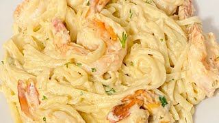 Pasta Alfredo con camarones 🍤 Deliciosa [upl. by Ramilahs]