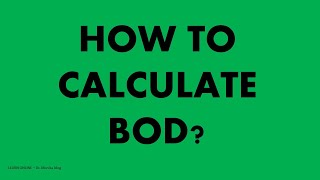 How to calculate BOD [upl. by Lanos]