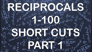 RECIPROCALS 1100 SHORT CUTS  PART 1 [upl. by Arutnev]