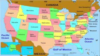 50 States and Capitals of the United States of America  Learn geographic regions of the USA map [upl. by Lleksah]