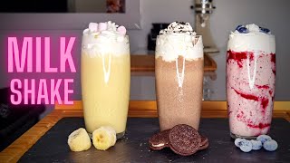 3 RECETTES DE MILKSHAKE  BANANE  OREO  MYRTILLES [upl. by Malo]