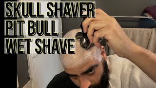 Skull Shaver  Pitbull Silver PRO Wet Shave Review [upl. by Kuska]