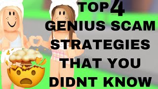 TOP 4 GENIUS SCAM STRATEGIES YOU DIDNT KNOW ABOUT 🤯  how to AVOID scams  Adopt me Roblox [upl. by Bogie]