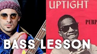 Uptight  Stevie Wonder Bass Lesson with play along Tab [upl. by Casper]