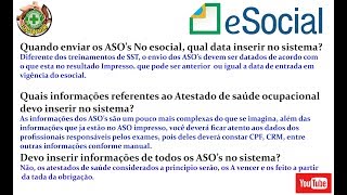 Esocial Prazos para envio dos ASOS  NR 7 Evento S2220 [upl. by Bock]