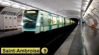 SaintAmbroise  Ligne 9  Métro de Paris  RATP MF01 [upl. by Einafit9]