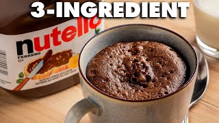 3 Ingredient Nutella Brownies In A Mug Recipe [upl. by Dumond]