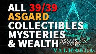 Asgard All Collectibles Locations Wealth Mysteries Assassins Creed Valhalla [upl. by Ysdnil286]