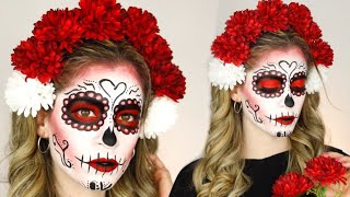 Maquillaje de CATRINA para Halloween y Día de los Muertos  NatyGloss [upl. by Wivestad]