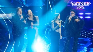 Sanremo 2024  Ricchi e Poveri con Paola amp Chiara cantano quotSarà perché ti amoquotquotMamma Mariaquot [upl. by Nugesulo]