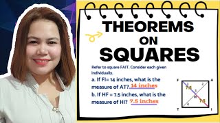 THEOREMS ON SQUARE  GRADE 9 PARALLELOGRAMS [upl. by Kalina]