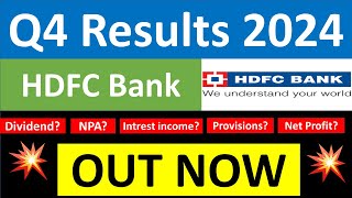 HDFC BANK Q4 results 2024  HDFC BANK results today  HDFC BANK Share News  HDFC BANK latest news [upl. by Immas729]