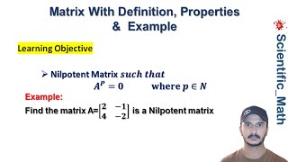 Nilpotent Matrix With Definition Properties and Example [upl. by Anib327]