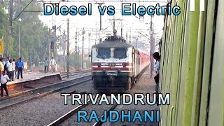 Trivandrum Rajdhani with WAP5 amp WDP4B [upl. by Olvan]