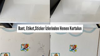 Bant İzi Nasıl Çıkar  Etiket Sticker Çift Taraflı Bant Koli Bandı İzlerini Hemen Temizleyin [upl. by Paola813]