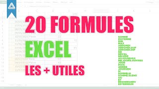 20 Formules les  utiles sous excel [upl. by Walley]