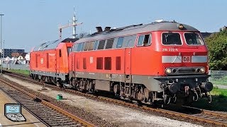 Westerland Sylt mit SyltShuttlePlus 628 DB Autozüge BR 218 245 NOB NAHSH 245 IC 2x BR 218 [upl. by Bow796]