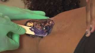 How to Wax Underarm Esthetician Training Esthetician Waxing Purple Hard Wax [upl. by Mitzl76]