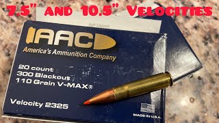 AAC 300 Blackout 110 gr VMAX 75” and 105” velocity [upl. by Latimore]