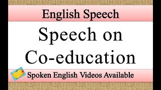 Speech on coeducation in english  coeducation speech in english [upl. by Rother]