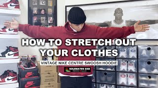 How To Stretch Out Your Clothes  Vintage Nike Center Swoosh READ FAQs IN THE DESCRIPTION [upl. by Kally546]