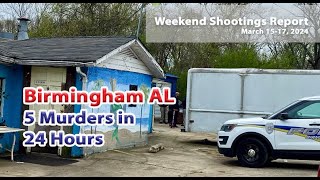 Birmingham AL 5 Murders in 24hrs  Weekend Shootings Report  Cities wthe Most Shootings [upl. by Nosemaj921]