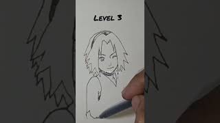 Sakura chan drawing lv1 2345 🔥 drawing animedrawing naruto shorts [upl. by Lenno434]