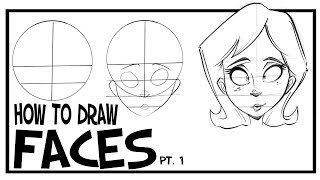 How To Draw Faces Front View CARTOONING 101 1 [upl. by Eicnarf250]