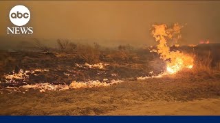 Wildfire emergency in Texas panhandle fueled by wind [upl. by Tiduj]