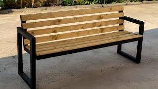 Modern Outdoor Bench steel amp wood [upl. by Kruse]