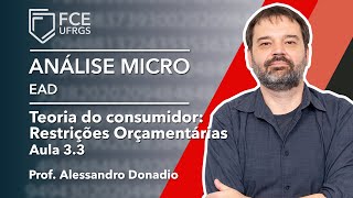 Videoaula 33  Teoria do consumidor Restrições Orçamentárias [upl. by Aratal458]