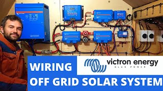 OFF GRID SOLAR SYSTEM INSTALLATION Wiring VICTRON Quattro 48V 10000 inverter MPPTs and Cerbo GX [upl. by Atinev947]