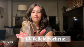 Review Louis Vuitton Felicie Pochette  What It Looks Like  What Fits Inside  Try On [upl. by Baras939]