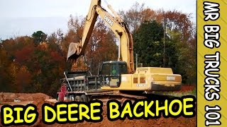 JOHN DEERE BACKHOE DIGGER FILLING DUMP TRUCK MrBigTrucks10 [upl. by Horn]