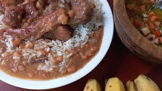 mukbang comendo muito feijão músculo linguiça molho de pimenta labao farinha banana [upl. by Leontine]