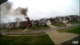 Extreme pre arrival video shows earliest stages of Ohio house fire [upl. by Hugo]