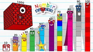 Numberblocks 100 20 30 40 50 60 70 80 90 amp 10 Learn to count by ten  Fun House Toys [upl. by Zorine]